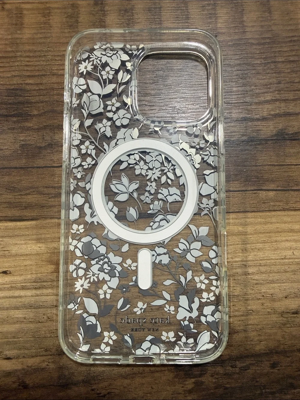 kate spade Clear Floral iPhone 16 pro max Case with Blue and White Flowers